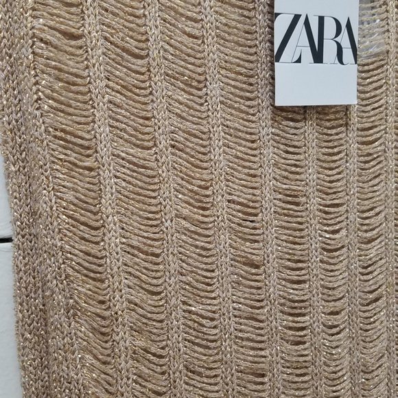 NWT GOLD METALLIC THREAD KINIT SWEATER AND SKIRT SET - Picture 17 of 17